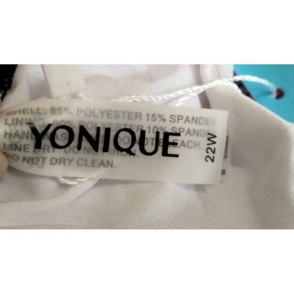 Yonique Plus Size 22W Swimsuit Tankini Skirt Set High Neck Three Keyhole Design - Picture 7 of 8